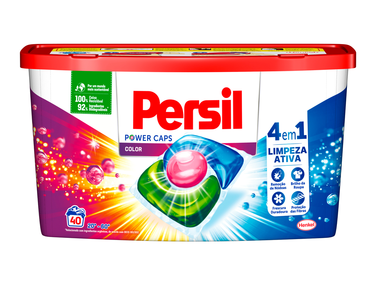 DETERGENTE ROUPA MÁQUINA CÁPSULAS PERSIL COLOR 40D