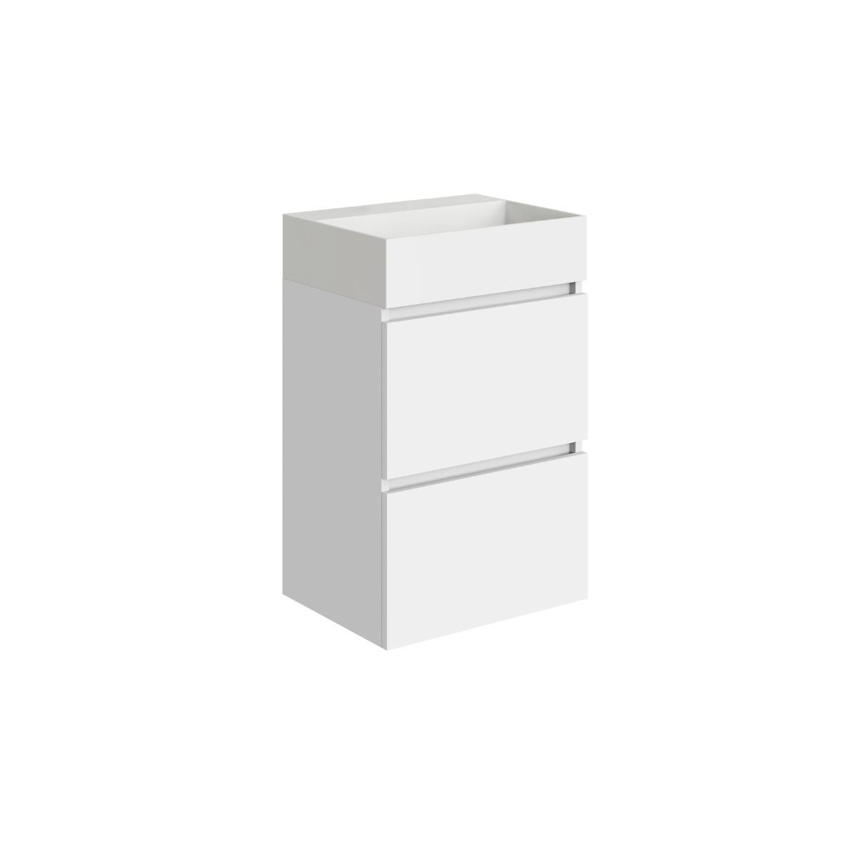 Mueller Minus badmeubel 45 cm glans wit met wastafel