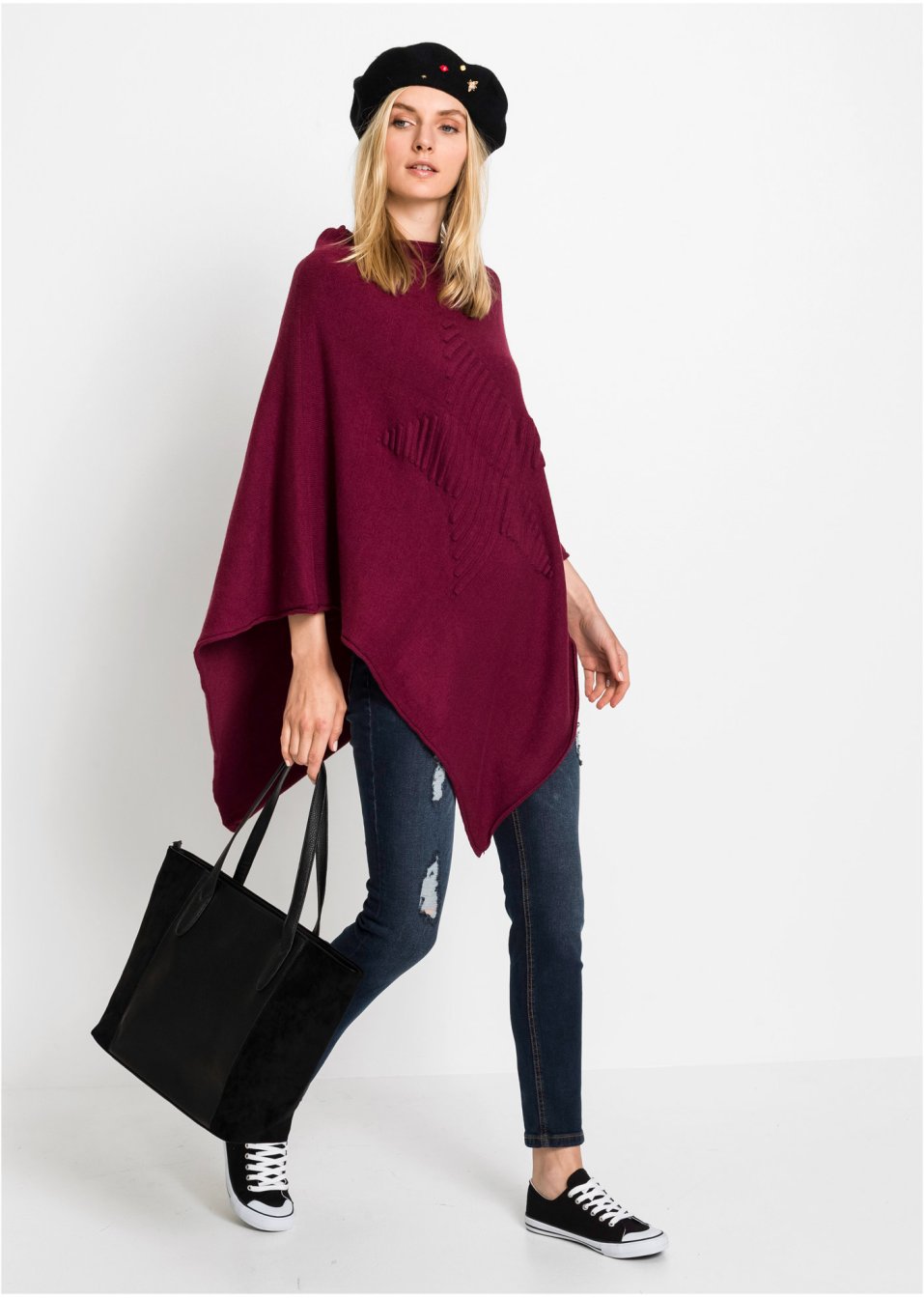 Poncho à motif étoile