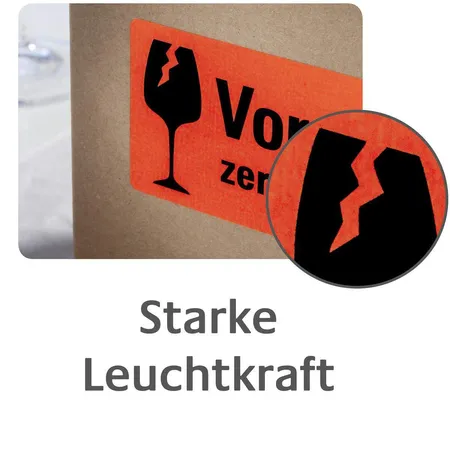 Avery Zweckform 7214 Warnetiketten 100 x 50 mm, 1 Rolle/200 Etiketten, neonrot