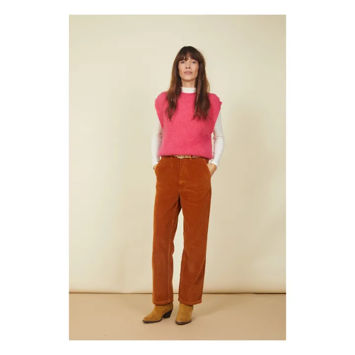 SMALLABLE BASICS Pull Femme Sans Manches Alpaga | Rouge framboise