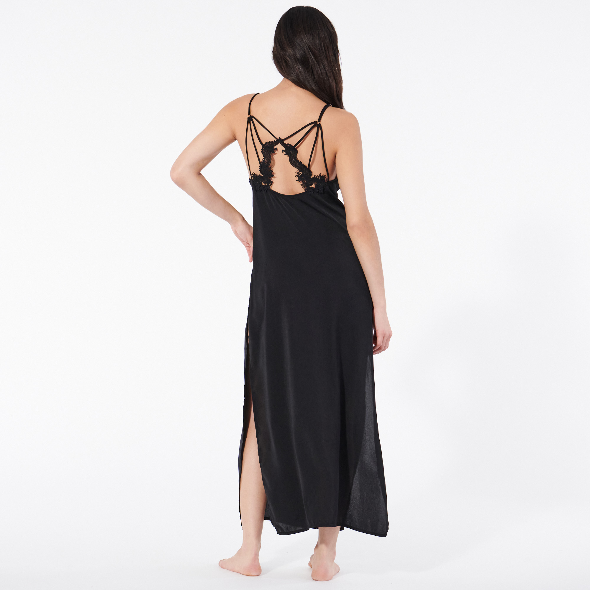 Nuisette longue en satin