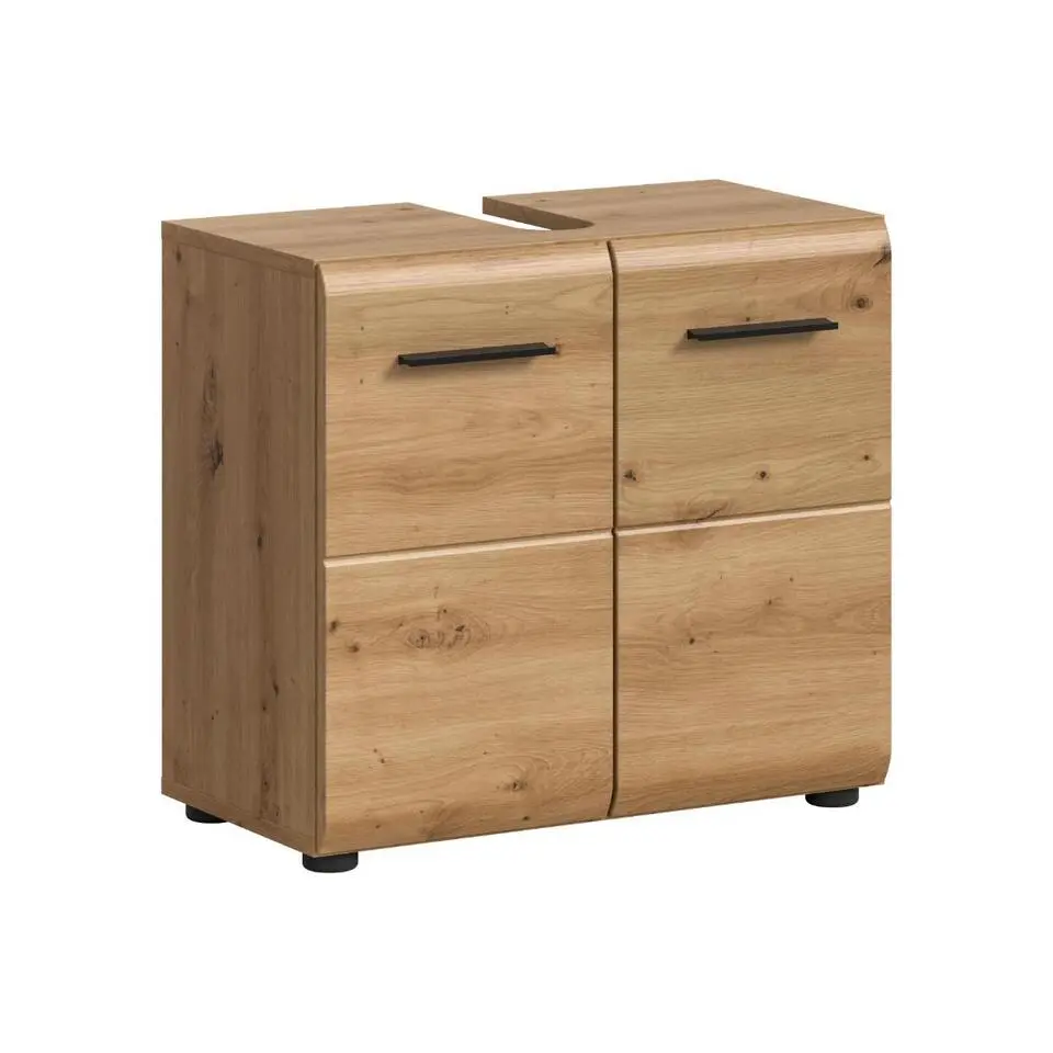 Hioshop Ice wastafel 2 deuren eiken decor