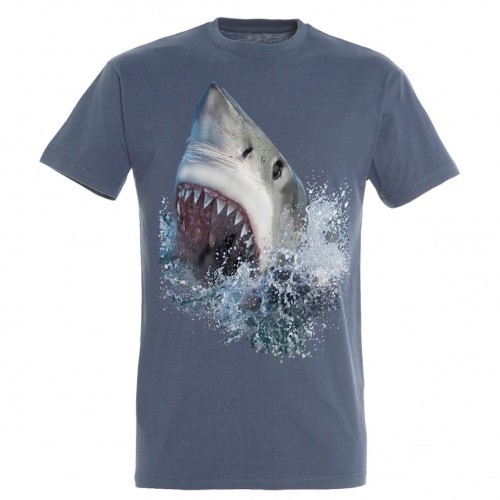 Camiseta Ataque de Tubarão, Azul