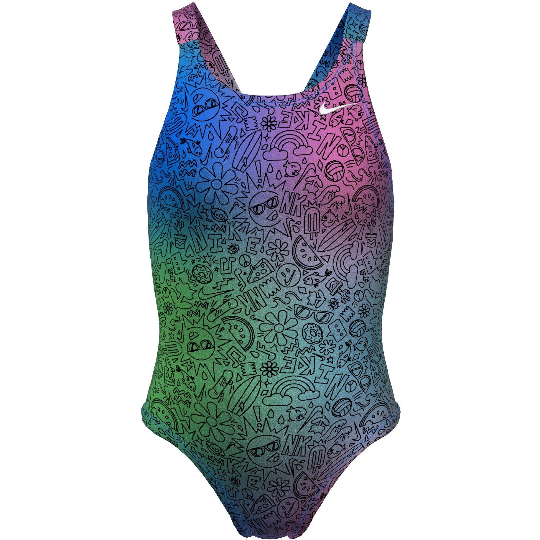 Nike Multi Print HydraStrong Swimsuit Junior