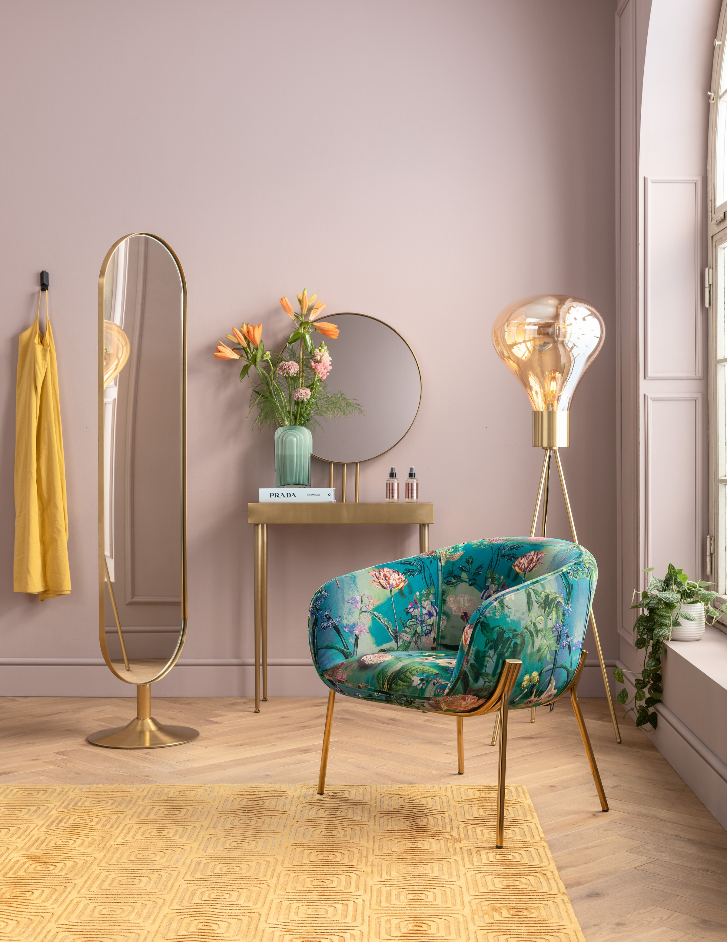 Kare Design Wandspiegel »Standspiegel Curve Brass 40x170cm«