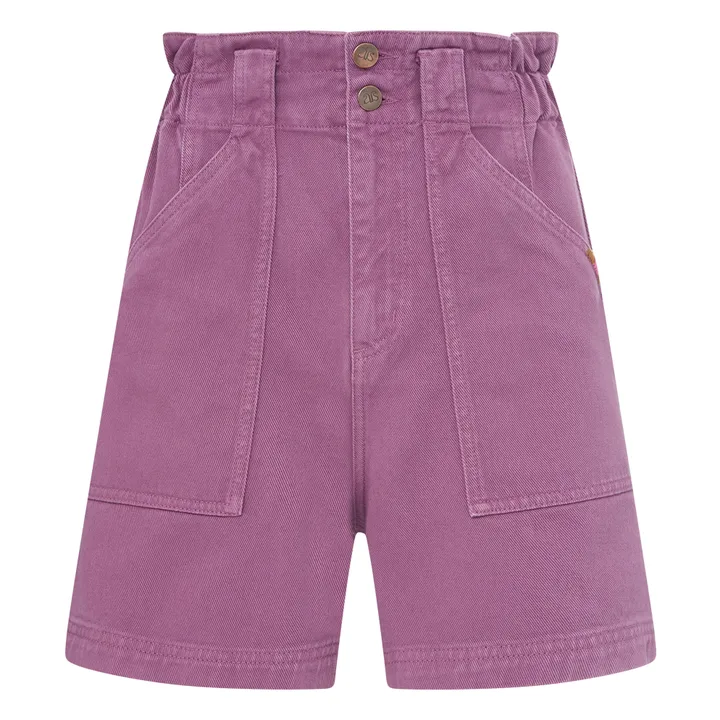 Alma Deia Short Denim Paper Bag Coton Bio | Prune