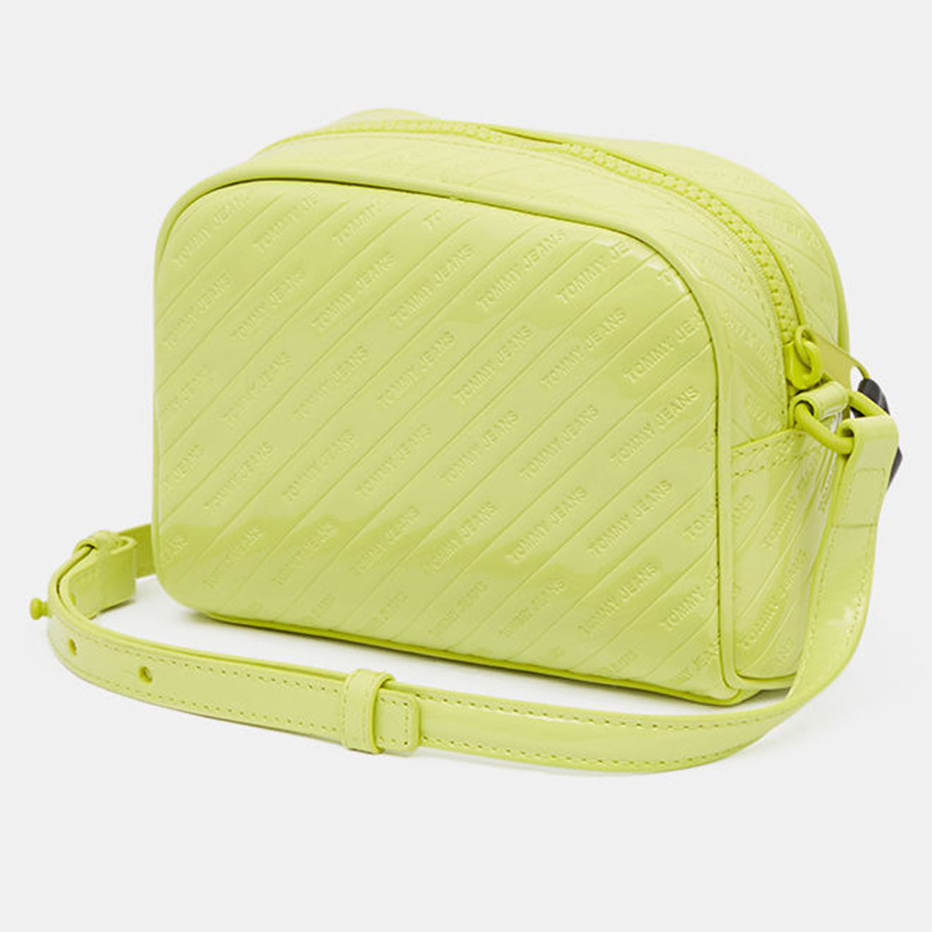 Tommy Jeans Sac Crossover Emboss Patent vert anis - 17x14x8 cm