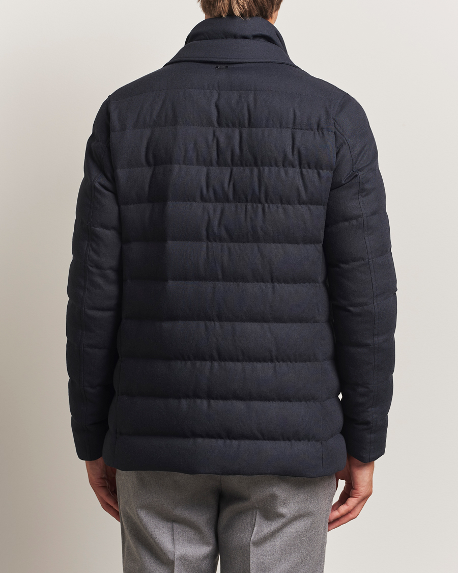 Herno Flannel Down Blazer Navy