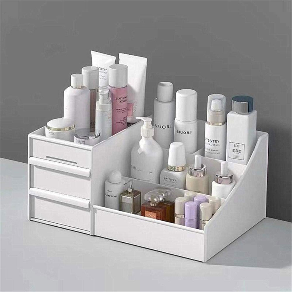 (280x125x175mm) Acryl Beauty Make Up Organizer Aufbewahrungsbox 9 Fächer - Weiss