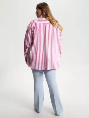 Camisa oversized listrada Curve Tommy Icons