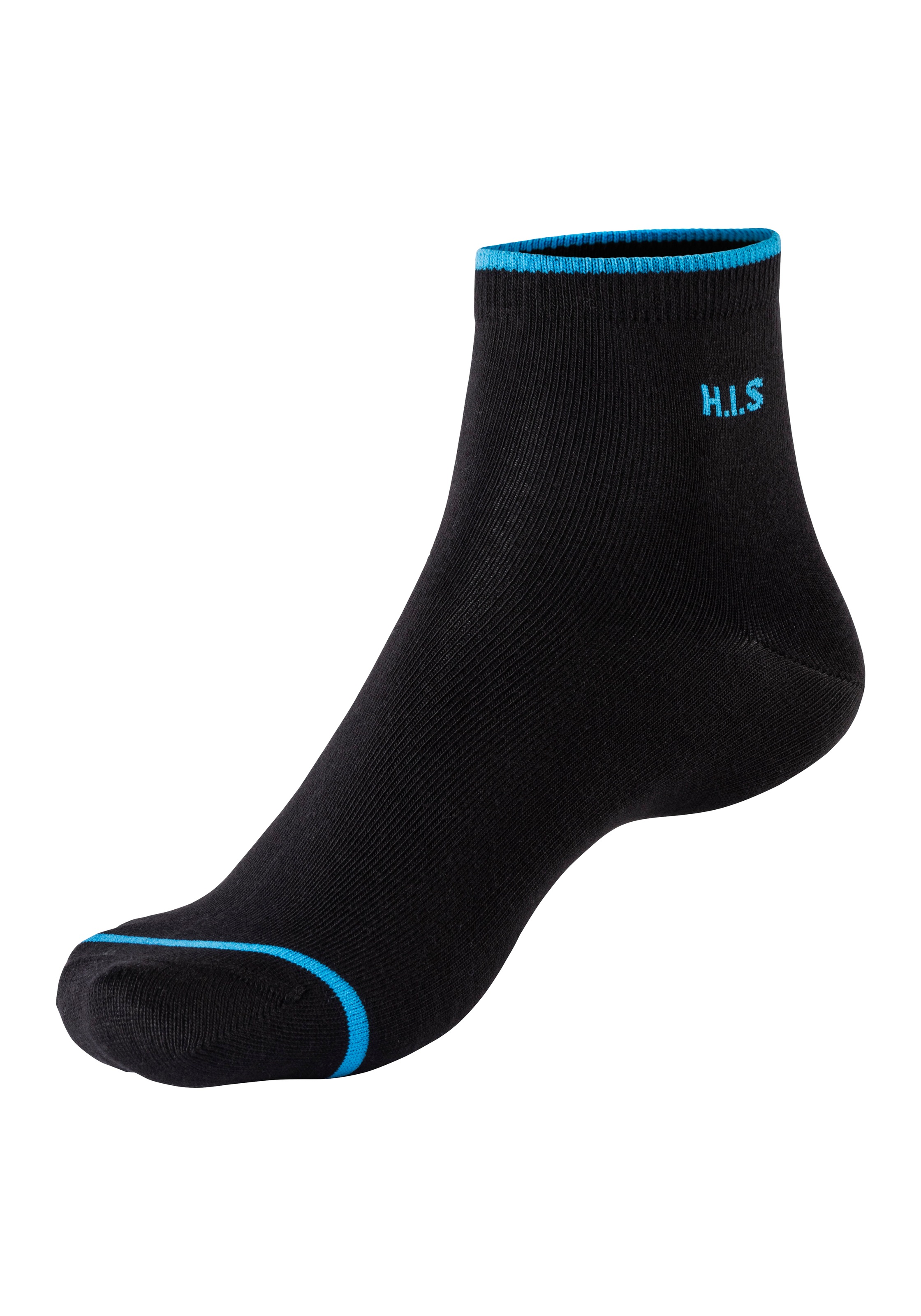 H.I.S Kurzsocken Packung, 7 Stk. tlg. mit farbigen Bündchen