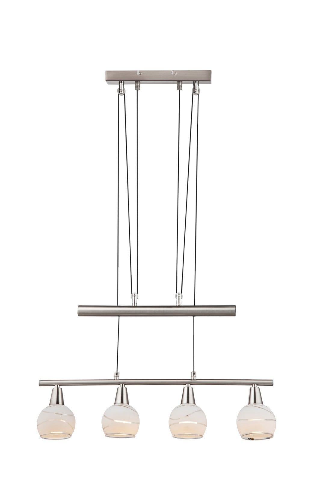 GLOBO LED Retrofit Pendelleuchte ELLIOTT 4 flg nickelfarbig