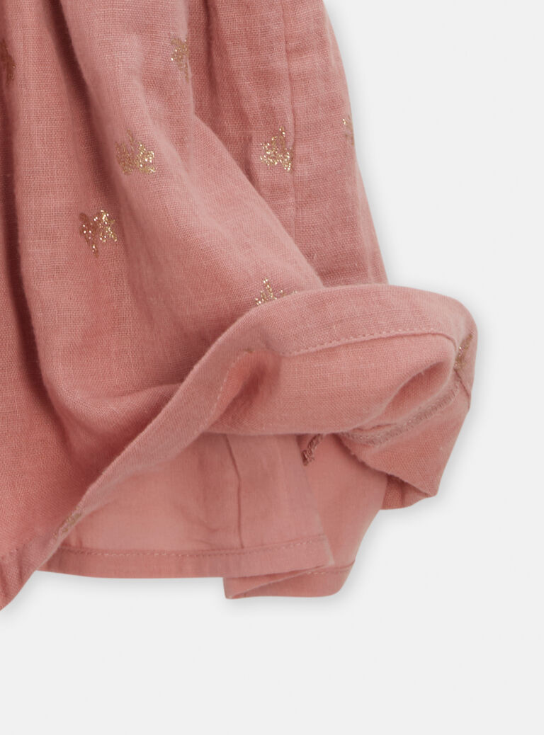 Robe rose à imprimé palmier bébé fille