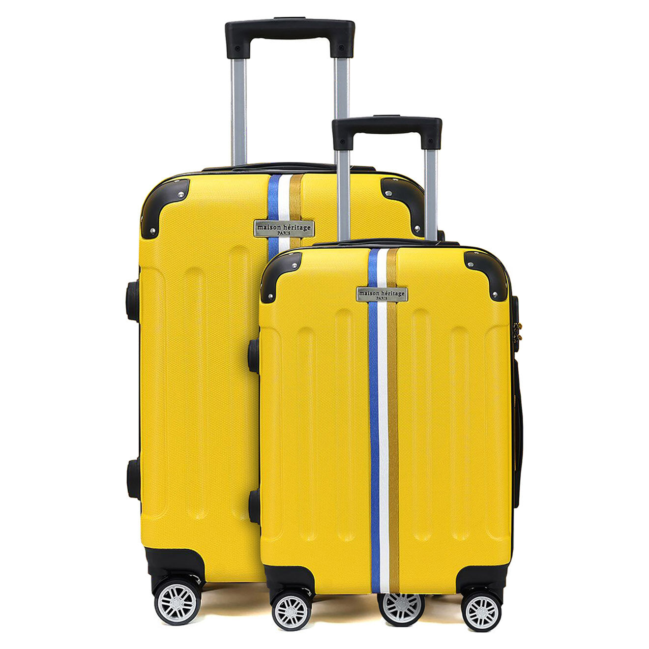 Maison Héritage 2 Valises 4 roues doubles Rivoli 55/65 cm jaune moutarde