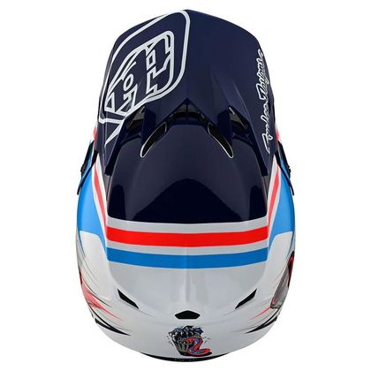 Casque cross TroyLee design SE4 POLYACRYLITE SKOOLY 2023 - Bleu / Orange