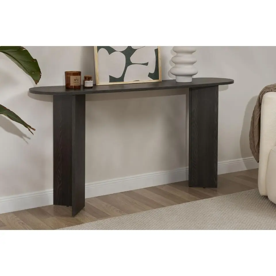 CALICOSY - Sidetable SIRA - Zwart hout - 75x150x35 cm