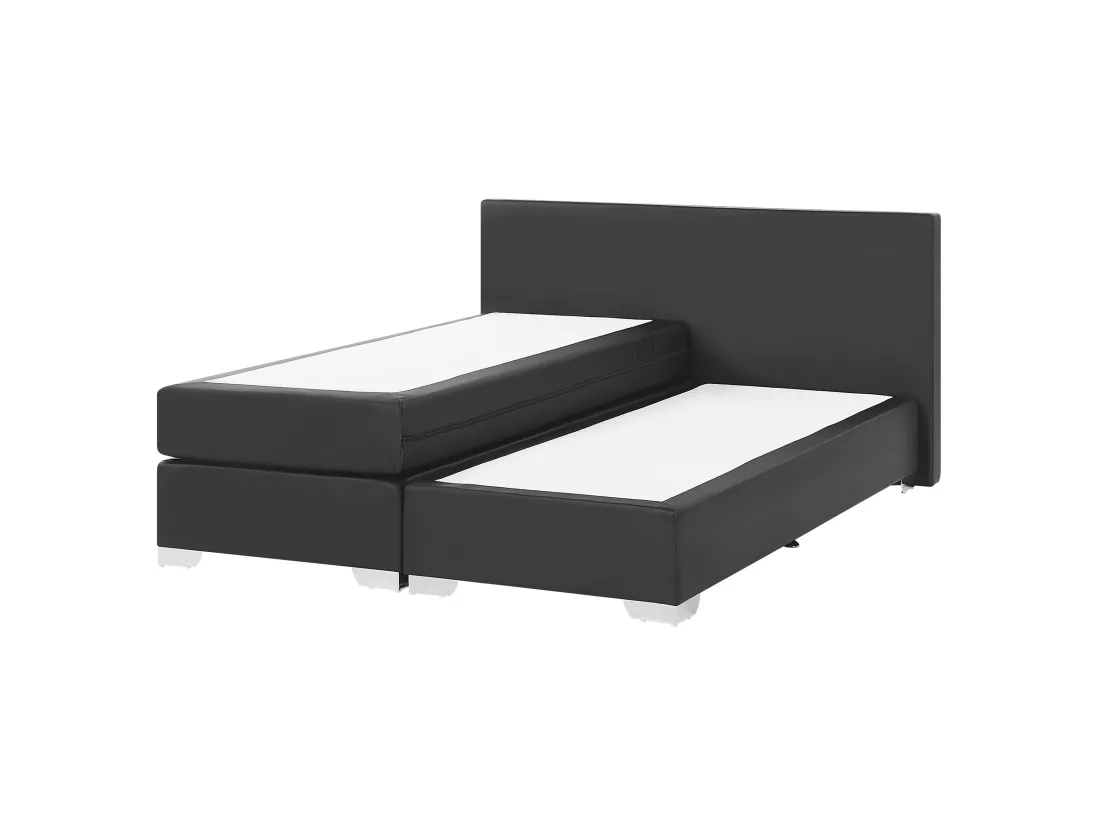 Lit Boxspring Cuir PU PRESIDENT 160 x 200 cm Noir