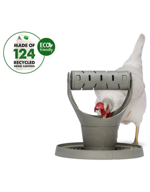 Beeztees Kip Speel- En Snacktoren - Kippenspeeltje - 30x30x30 cm Grijs Groen