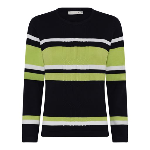 Micha Striktrøje, Navy/Lime Green/Off White, S