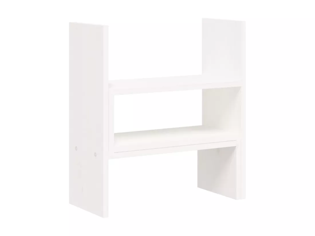 Support pour moniteur Blanc (39-72)x17x43 cm Bois de pin solide