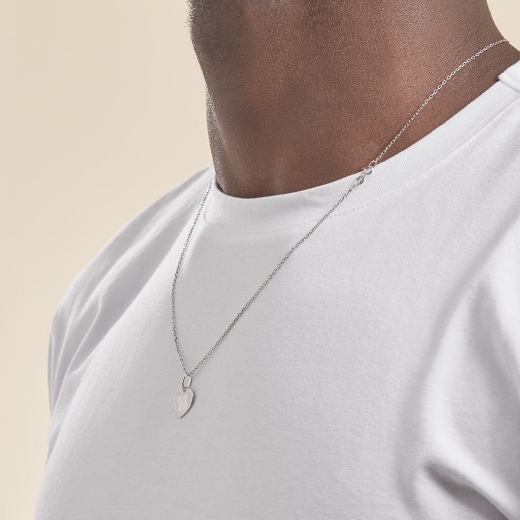 Pendentif Ange Coeur Or Blanc