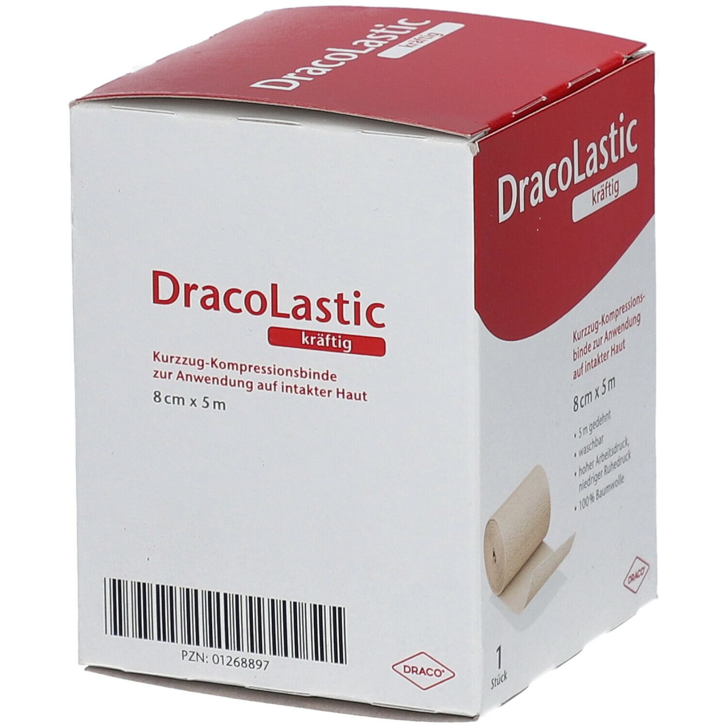 DracoLastic kräftig Kurzzug-Binde 5 m x 8 cm