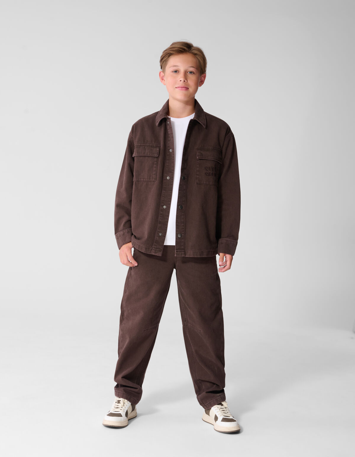 Twill Barrel Fit Broek Donkerbruin