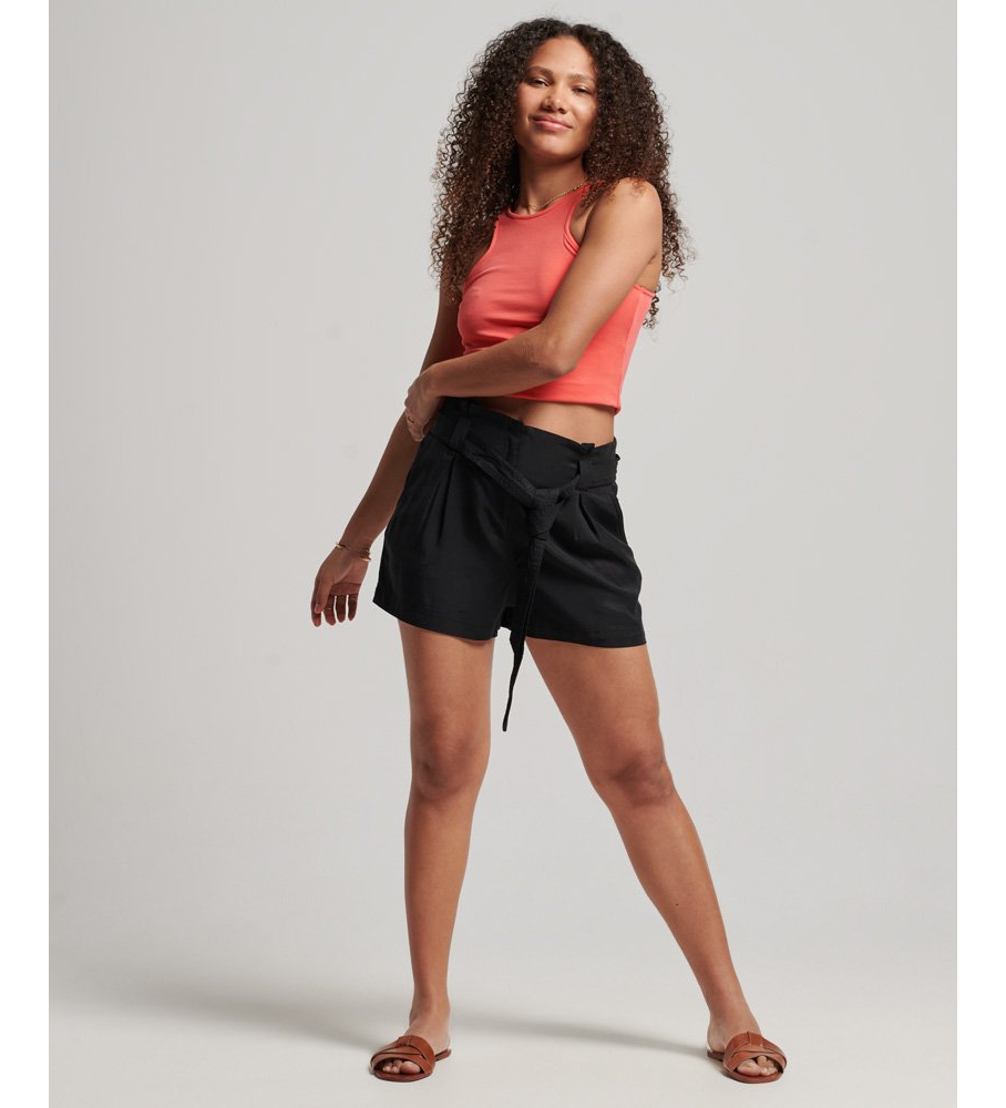 Shorts Superdry Paperbag, Preto