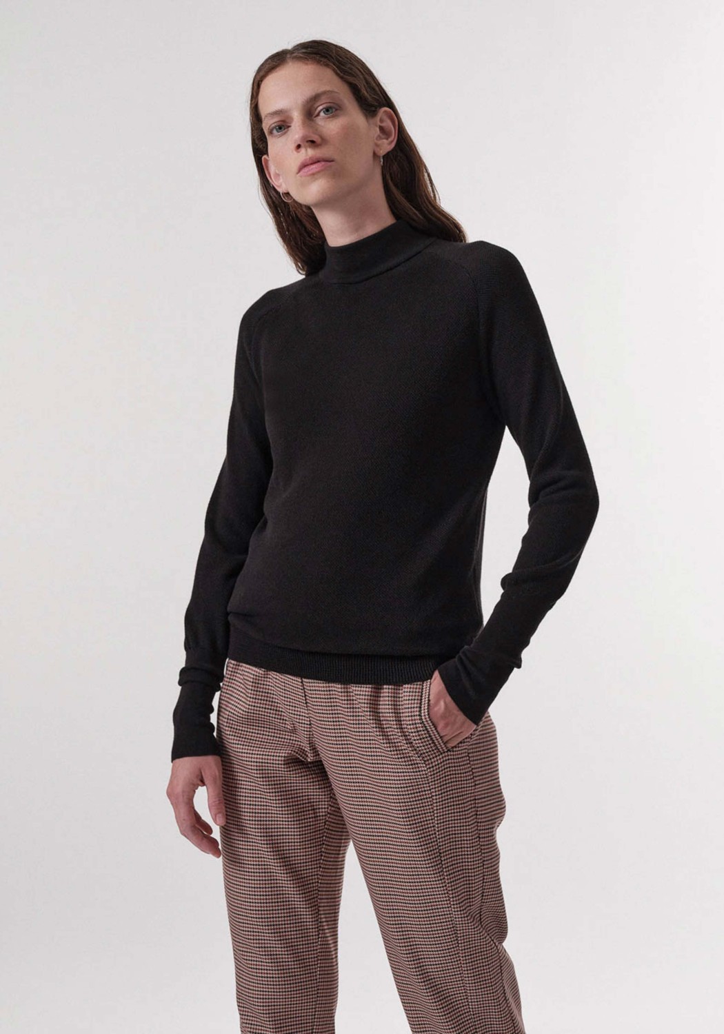 Lanius Rollkragenpullover Black