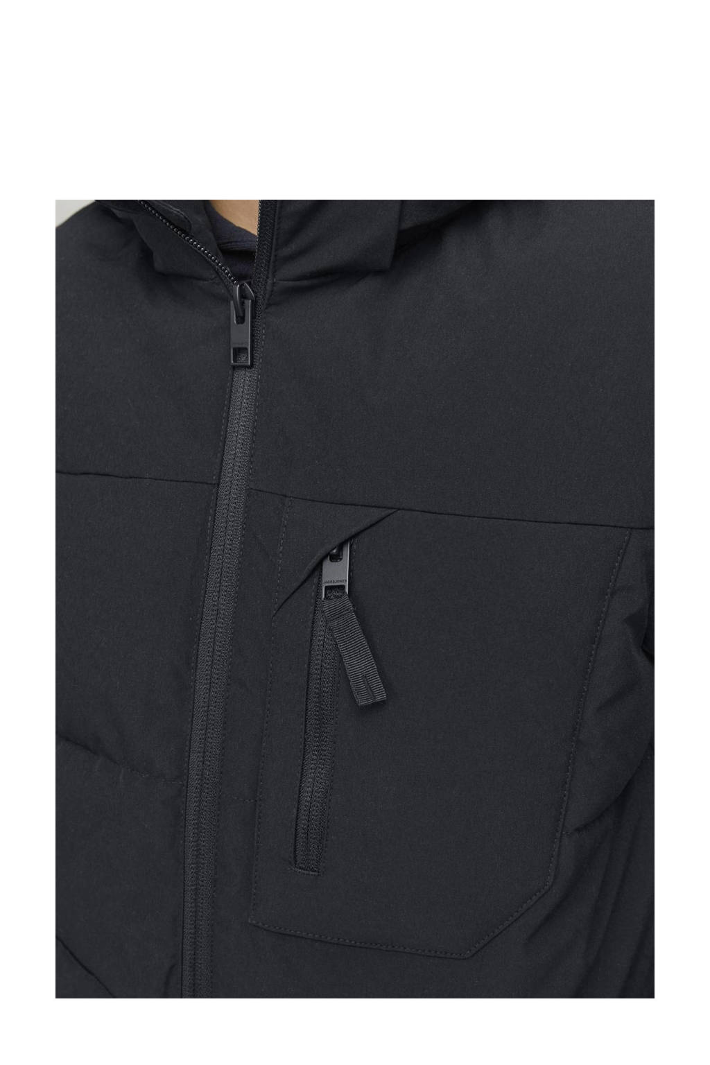 JACK & JONES gewatteerde winterjas JJEOTTO zwart