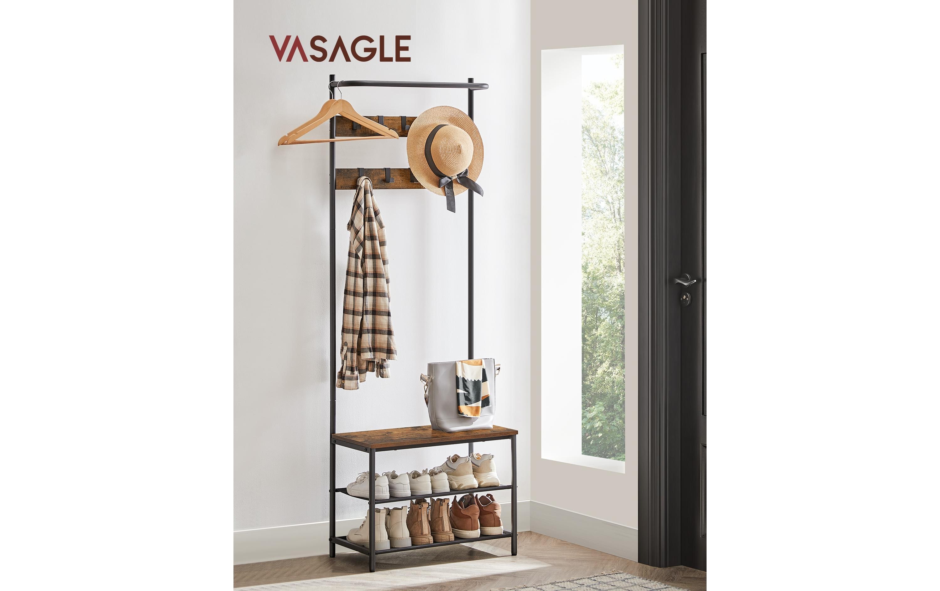 Garderobe 32.2 x 64 x 180 cm, Braun/SchwarzKleiderständer