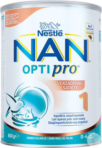 Nestlé Nan OptiPro Satiété 1 Lait Épaissi Nourrissons 0-6 Mois Pot 800g