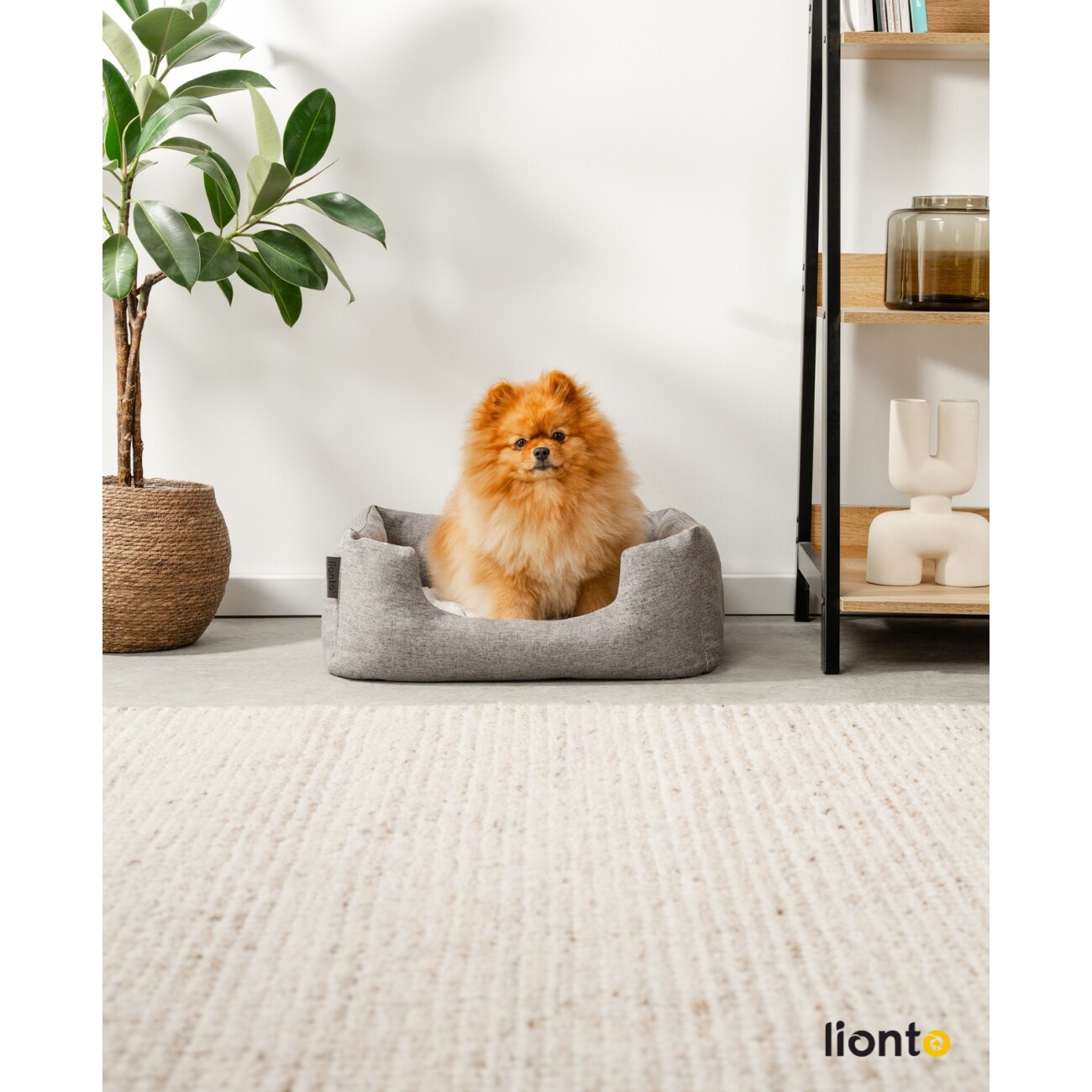 Lionto Hundebett mit Wendekissen meliert grau S