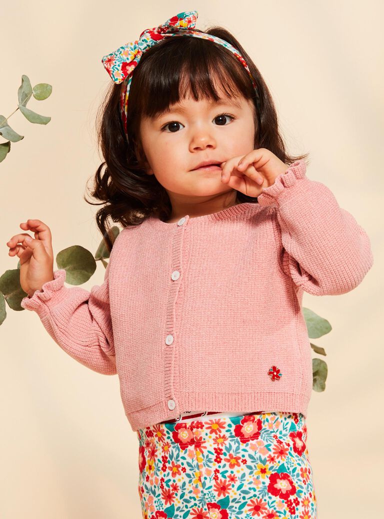 Gilet en tricot rose