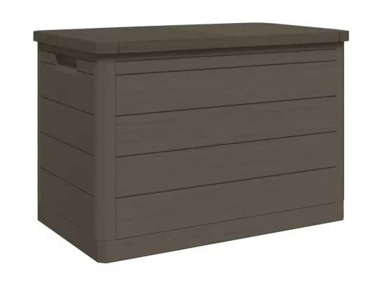 Boîte à coussins d'extérieur brun 77,5x44,5x53 cm polypropylène