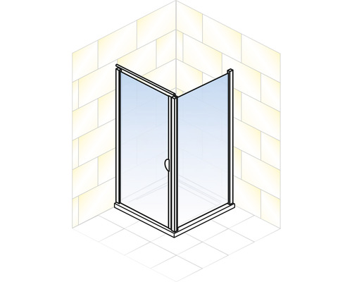 Draaideur inclusief zijpaneel SCHULTE Sunny ExpressPlus 80x80 cm helder glasprofiel kleur aluminium inclusief douchebak