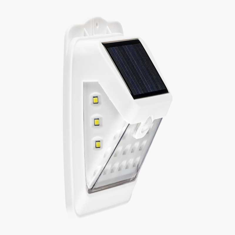 Solcellelampe med bevegelsessensor, hvit
