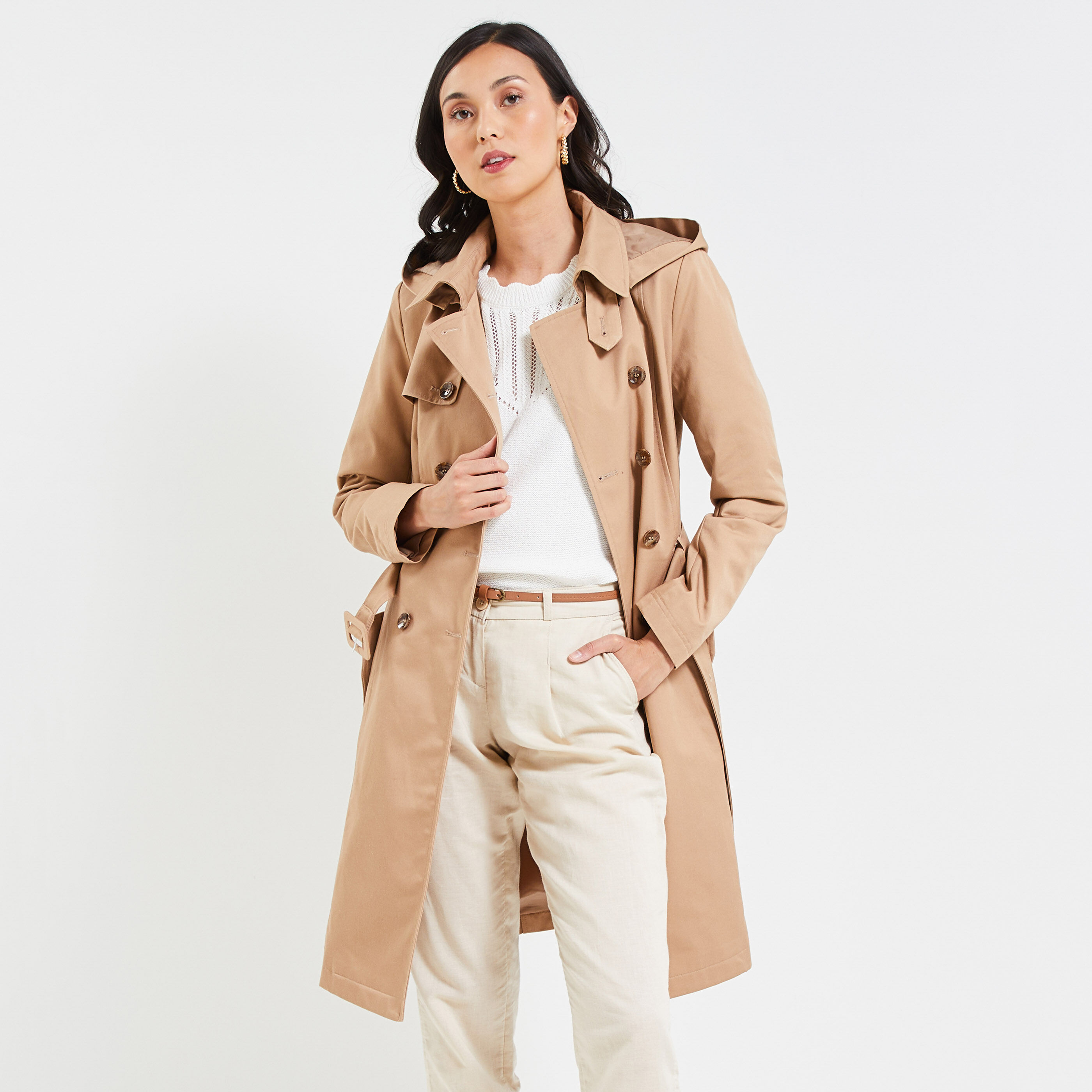 Trench long femme - CAMEL