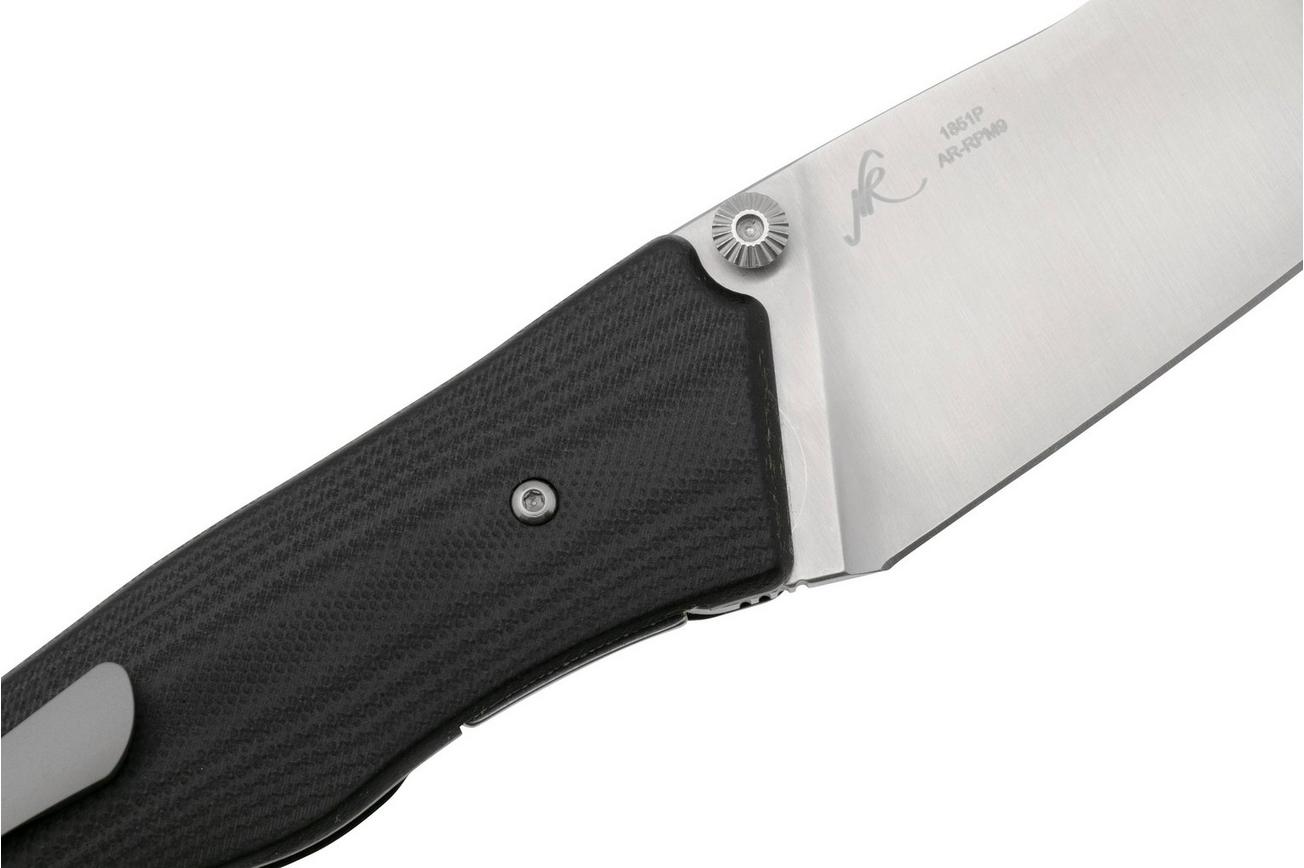 Artisan Cutlery Ahab 1851P-BK, Sand Polished AR-RPM9, Black G10 zakmes