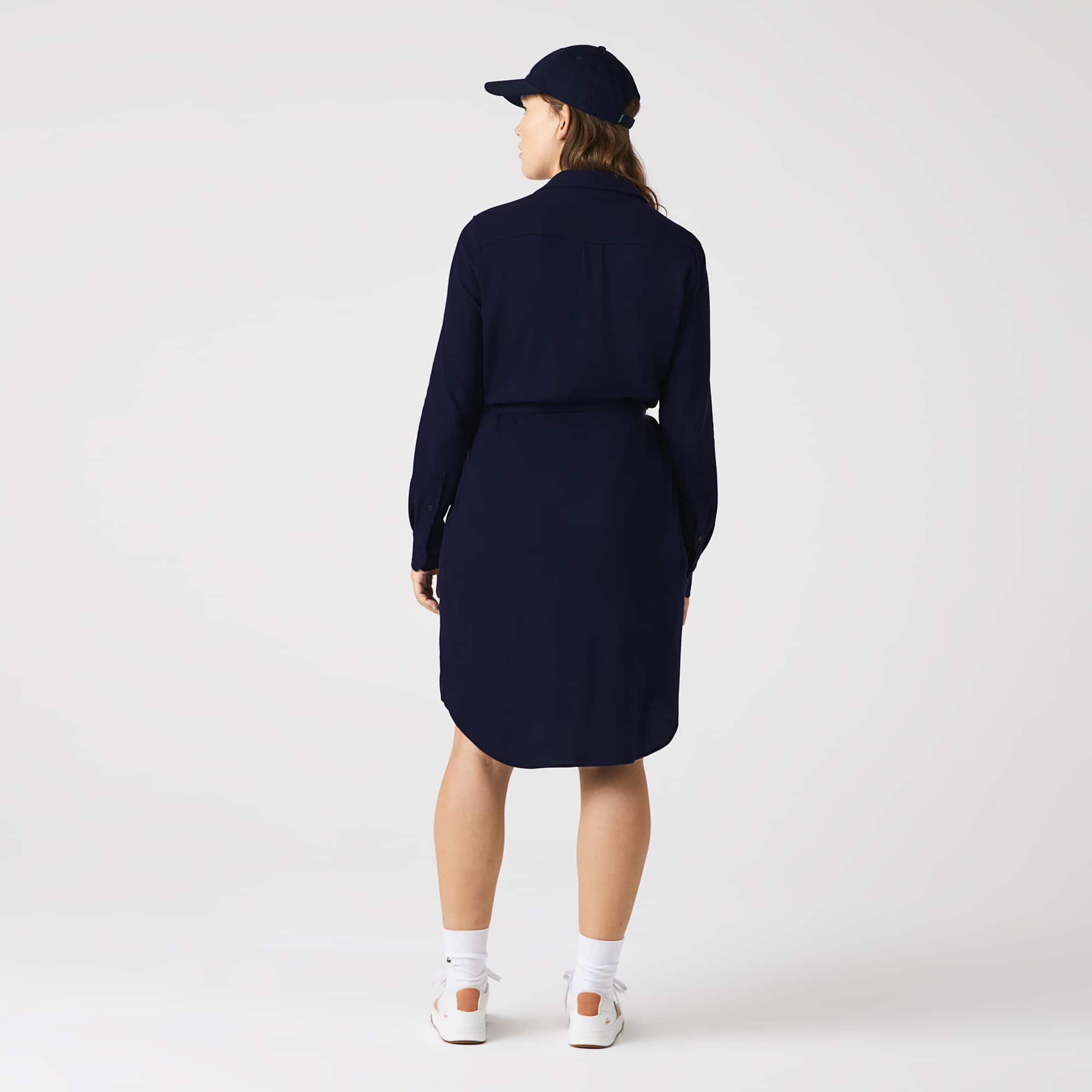 Robe polo femme Lacoste avec taille ajustable en piqué de coton Robes & Jupes - Bleu - Lacoste - Femme