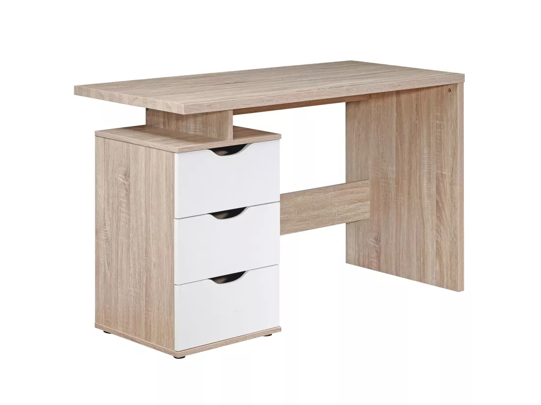 Table de bureau 120x76x53cm Table PC Table d'ordinateur Sonoma / Blanc