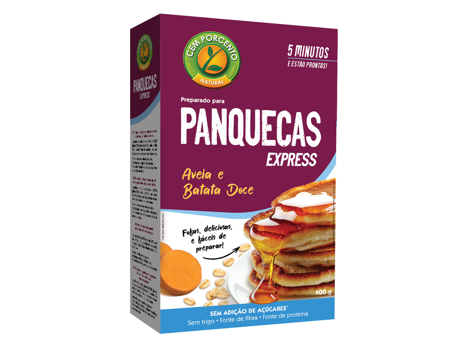 PREPARADO PANQUECA CEM PORCENTO BATATA-DOCE 400G