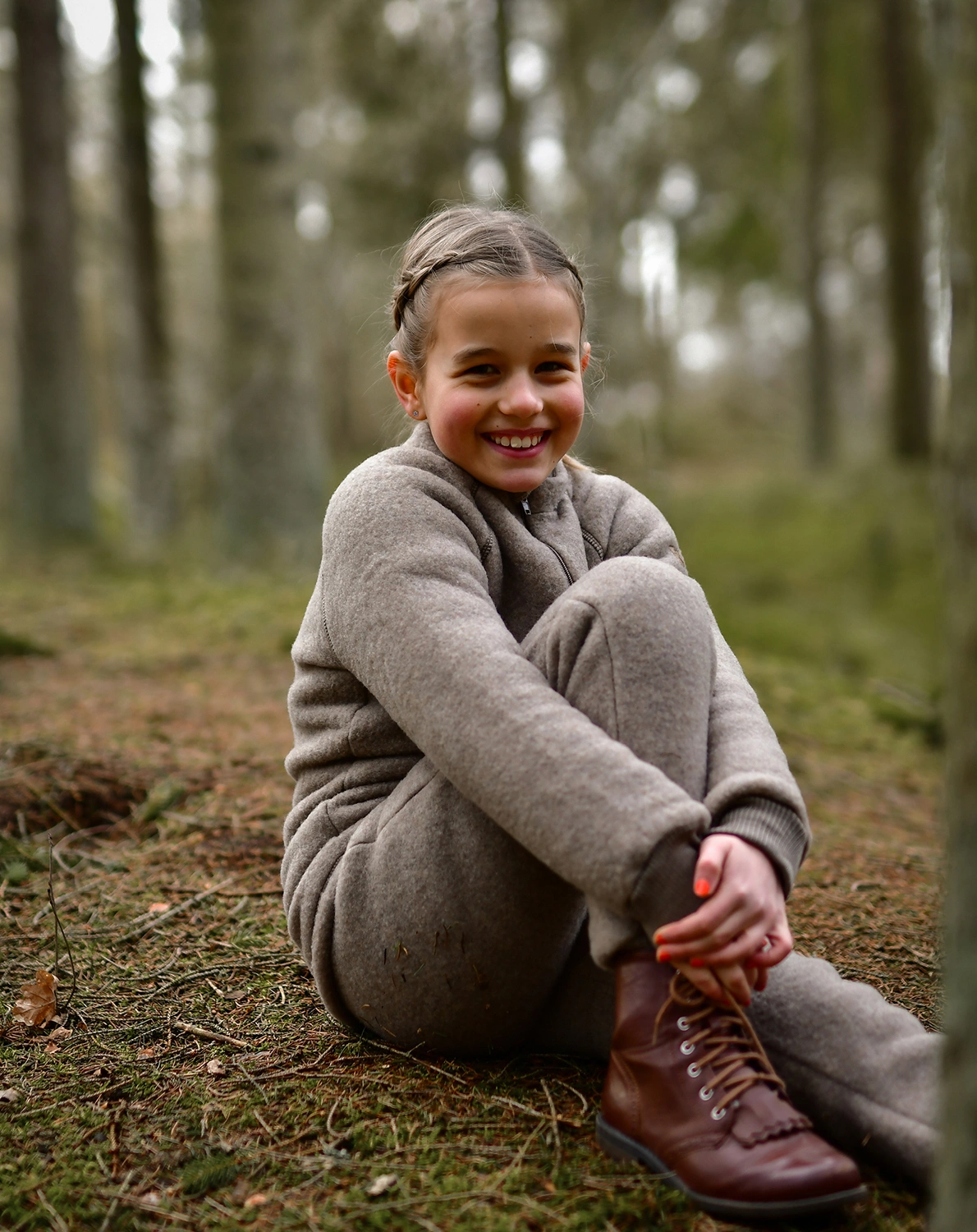 Wollfleece-Jacke MERINO JUNIOR in melange denver