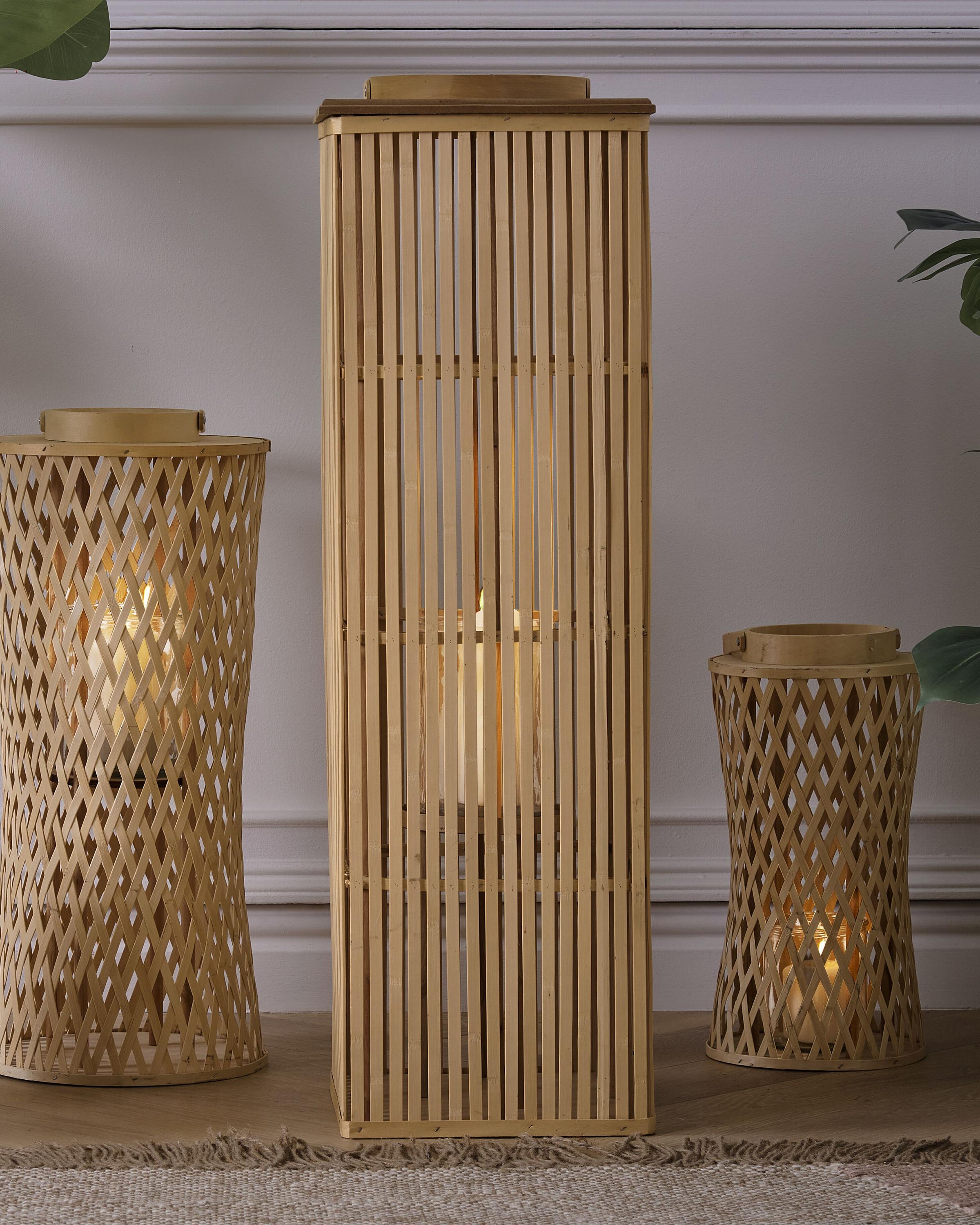 Lantaarn BALABAC Bamboehout 88 cm Lichtbruin