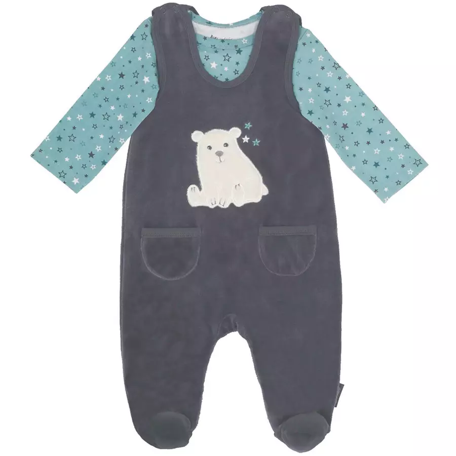 Sterntaler Strampler-Set Nicki Elia eisengrau