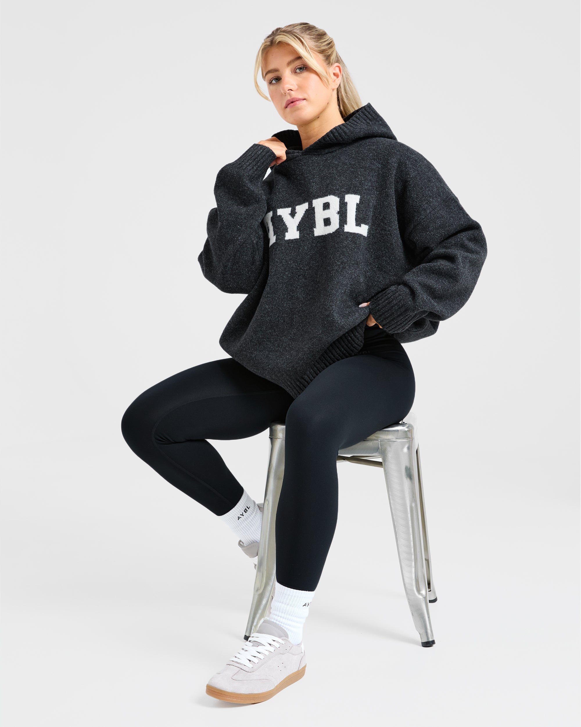 Varsity Oversized Knitted Hoodie