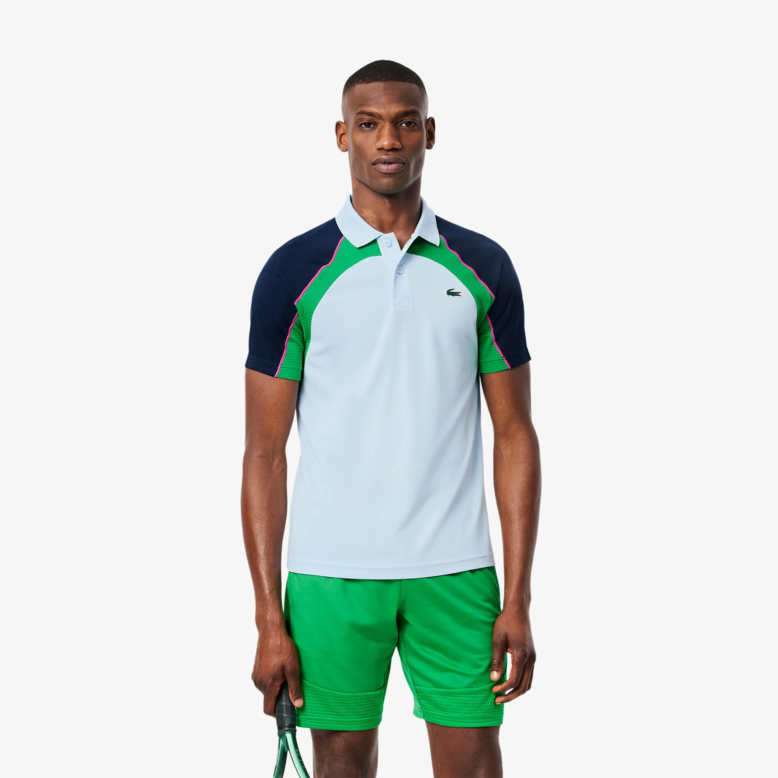 Lacoste Djokovic Polo Hommes - Bleu Clair , Multicouleur