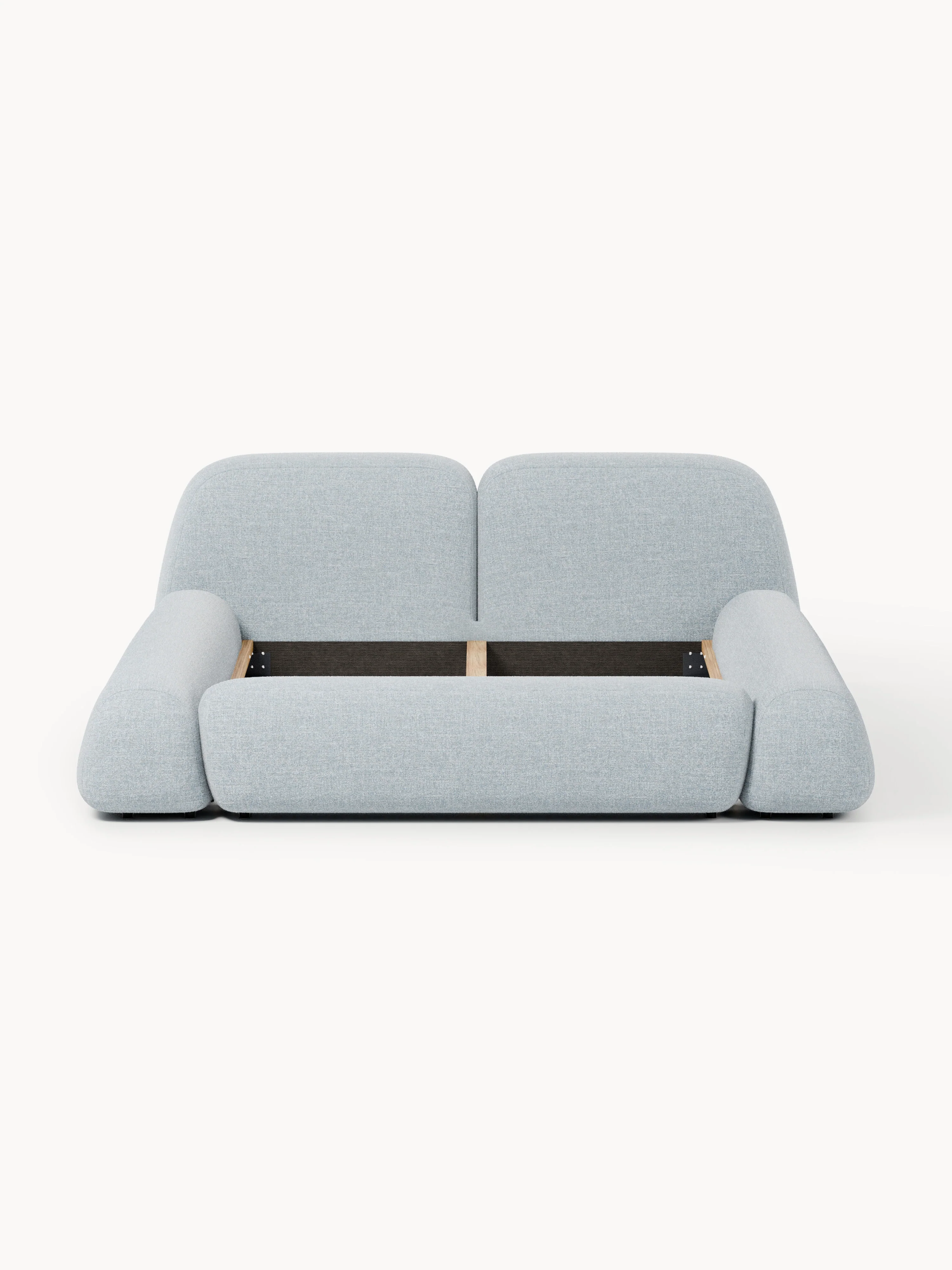 Bouclé gestoffeerd bed Wolke
