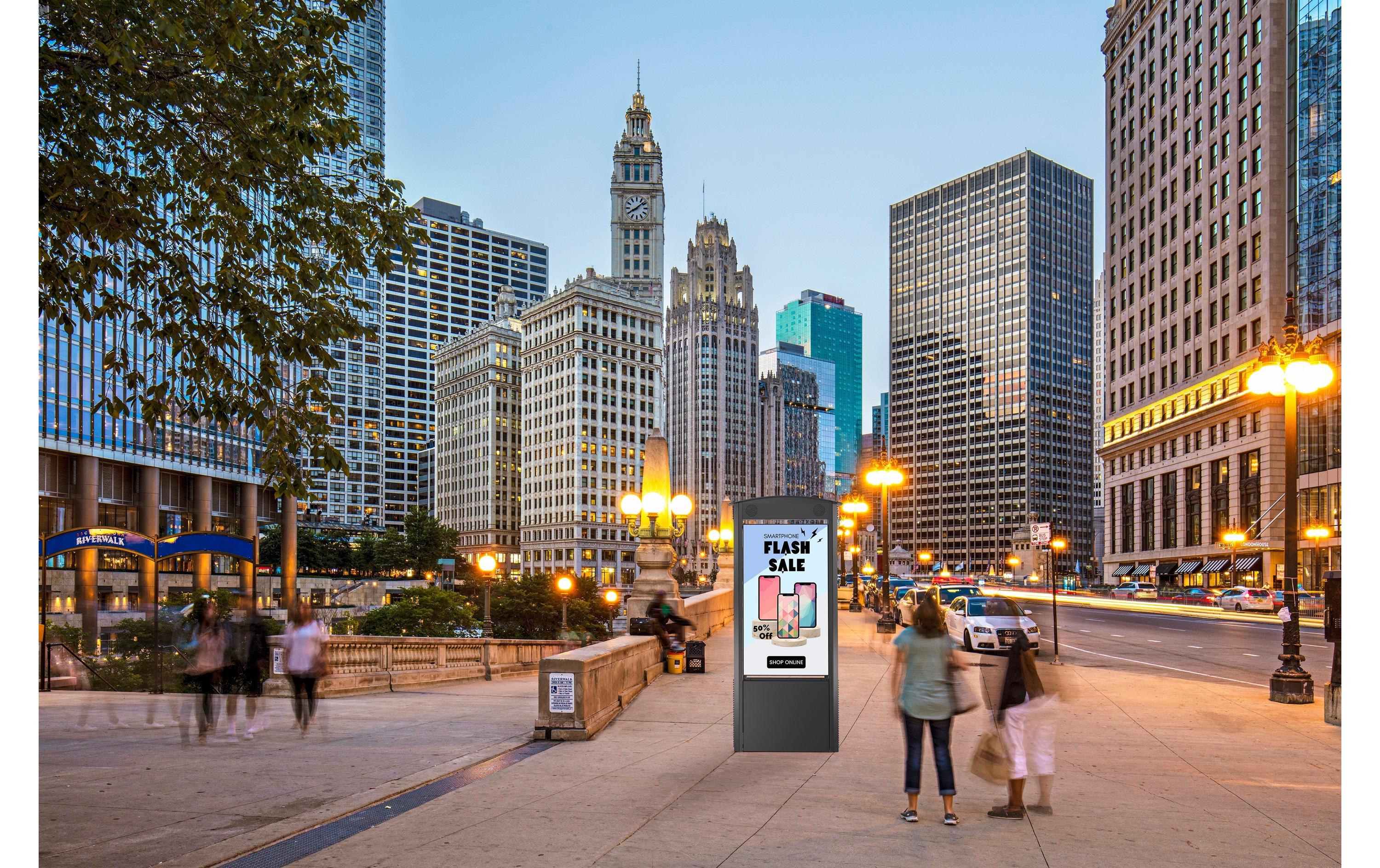 Kioskrahmen Smart City Ink. 55-Zoll Xtreme Outdoor Display<br>Peerless Smart City Kiosk-Design 139.7 cm (55